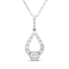 Thumbnail Image 0 of Milestones Diamond Teardrop Necklace 1/2 ct tw 10K White Gold 18"