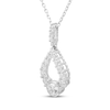 Thumbnail Image 1 of Milestones Diamond Teardrop Necklace 1/2 ct tw 10K White Gold 18"