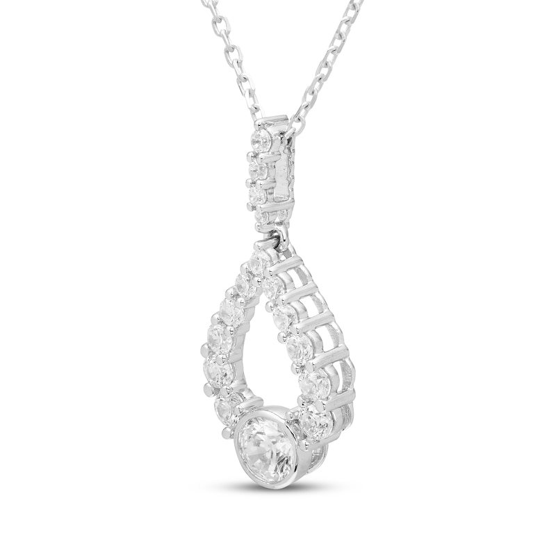 Milestones Diamond Teardrop Necklace 1/2 ct tw 10K White Gold 18"