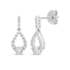 Thumbnail Image 1 of Milestones Diamond Teardrop Dangle Earrings 1/4 ct tw 10K White Gold