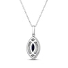 Thumbnail Image 3 of Marquise-Cut Blue Lab-Created Sapphire & White Lab-Created Sapphire Double Halo Necklace Sterling Silver 18&quot;