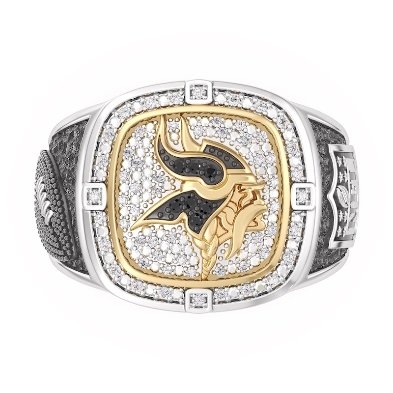 Main Image 1 of True Fans Minnesota Vikings Championship Ring Sterling Silver & 10K Yellow Gold Ring