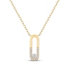 Thumbnail Image 1 of STUDIO BY KAY Diamond Paperclip Pendant Necklace 1/8 ct tw 10K Yellow Gold 18&quot;