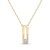 Thumbnail Image 2 of STUDIO BY KAY Diamond Paperclip Pendant Necklace 1/8 ct tw 10K Yellow Gold 18&quot;