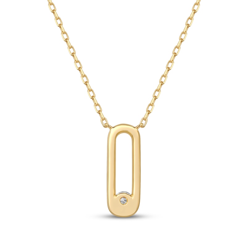 Main Image 3 of STUDIO BY KAY Diamond Paperclip Pendant Necklace 1/8 ct tw 10K Yellow Gold 18&quot;