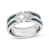 Thumbnail Image 1 of Star Wars Men's Ahsoka London Blue Topaz & Diamond Ring 1/15 ct tw Sterling Silver