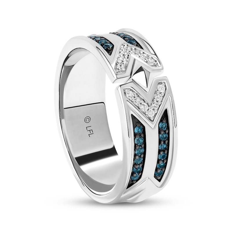 Main Image 2 of Star Wars Men's Ahsoka London Blue Topaz & Diamond Ring 1/15 ct tw Sterling Silver