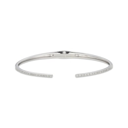 Diamond Cuff Bangle Bracelet 1/3 ct tw Sterling Silver