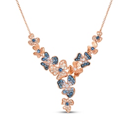 Le Vian Vault Denim Ombré Sapphire Necklace 3/4 ct tw Diamonds 14K Strawberry Gold