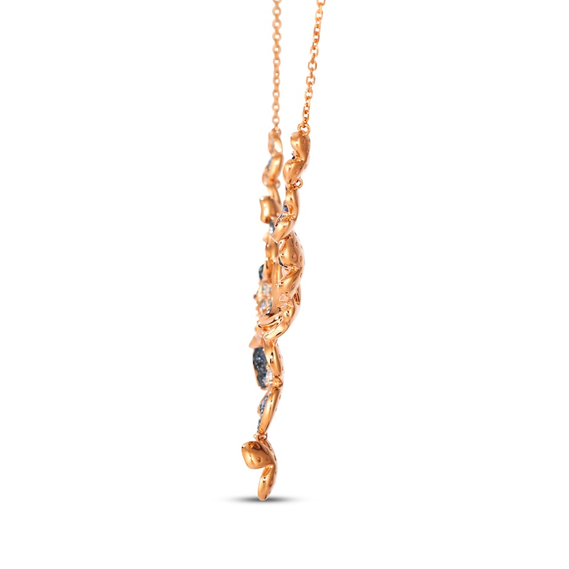 Main Image 2 of Le Vian Vault Denim Ombré Sapphire Necklace 3/4 ct tw Diamonds 14K Strawberry Gold