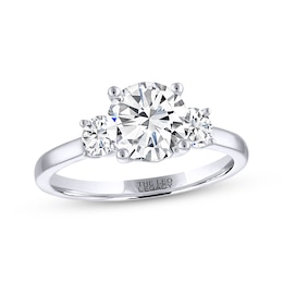 THE LEO Legacy Lab-Grown Diamond Round-Cut Three-Stone Engagement Ring 1-7/8 ct tw 14K White Gold