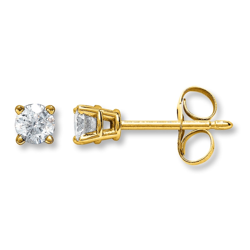 Main Image 1 of Diamond Earrings 1/3 ct tw Round-cut 14K Yellow Gold (I/I2)