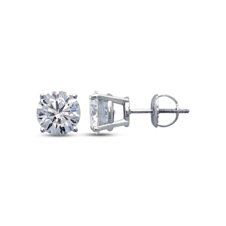 Natural Diamond Dangle Stud Earrings Princess 1.25 ct. tw. (H-I, SI1-SI2)  14k White Gold Dangle Studs 4-Prong Basket