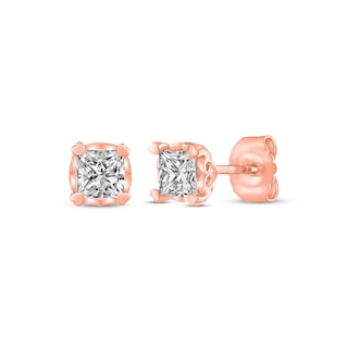 Diamond Earrings 1/2 ct tw Princess-cut 14K Rose Gold | Kay