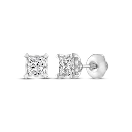 Diamond Solitaire Earrings 3/4 cttw Princess-cut 14K White Gold (I/I3)