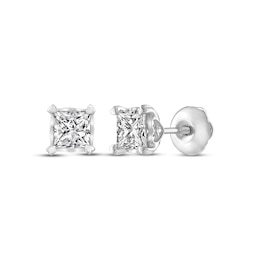 Diamond Solitaire Earrings 1 ct tw Princess-cut 14K White Gold (I/I2)