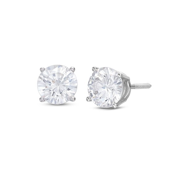 Diamond Solitaire Stud Earrings 1-1/2 ct tw Round-cut 14K White Gold (I/I2)