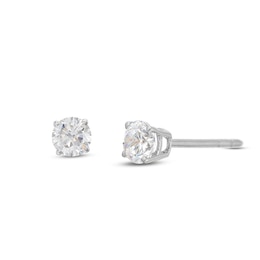 Diamond Solitaire Stud Earrings 3/8 ct tw Round-cut 14K White Gold (J/I3)