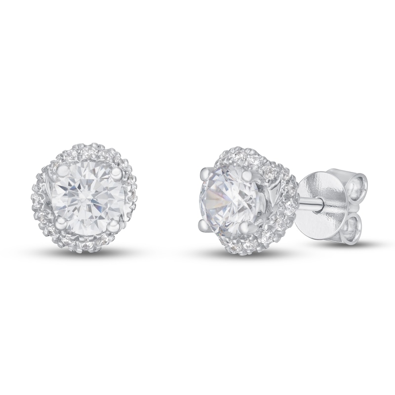 Diamond Stud Earrings 1 ct tw Round-cut 14K White Gold (I/I2)