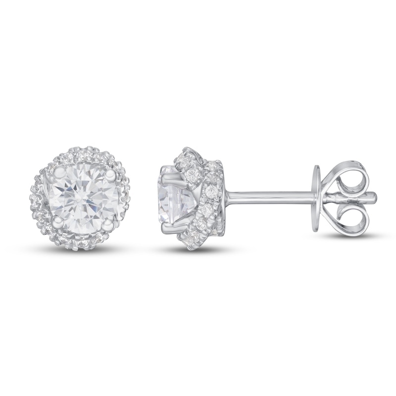 Diamond Stud Earrings 1 ct tw Round-cut 14K White Gold (I/I2)