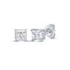 Thumbnail Image 1 of Diamond Solitaire Stud Earrings 5/8 ct tw Princess-Cut 14K White Gold (J/I3)