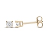 Thumbnail Image 3 of Diamond Solitaire Stud Earrings 1/5 ct tw Princess-cut 14K Yellow Gold (J/I3)