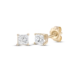 Diamond Solitaire Stud Earrings 3/8 ct tw Princess-cut 14K Yellow Gold (J/I3)