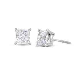 Lab-Grown Diamonds by KAY Princess-Cut Solitaire Stud Earrings 2 ct tw 14K White Gold (F/VS2)