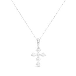 Lab-Grown Diamonds by KAY Cross Necklace 1 ct tw 14K White Gold 18&quot;