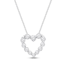 Lab-Grown Diamonds by KAY Heart Necklace 1-1/2 ct tw 14K White Gold 18&quot;