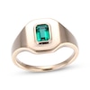 Thumbnail Image 1 of Emerald-Cut Lab-Created Emerald Signet Ring 10K Yellow Gold