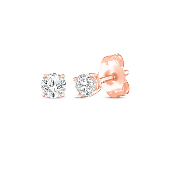Round-Cut Diamond Solitaire Stud Earrings 1/10 ct tw 14K Rose Gold (I/I2)