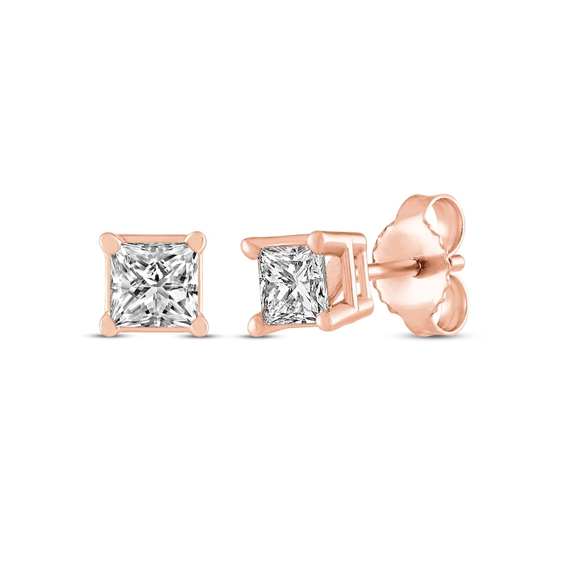 Princess-Cut Diamond Solitaire Stud Earrings 1/4 ct tw 14K Rose Gold (I/I2)