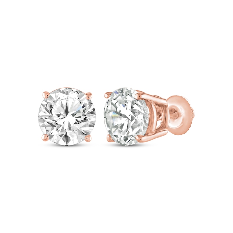 Round-Cut Diamond Solitaire Stud Earrings 1 ct tw 14K Rose Gold (I/I2 ...