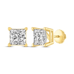 Princess-Cut Diamond Solitaire Stud Earrings 1-1/2 ct tw 14K Yellow Gold (I/I2)