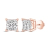 Thumbnail Image 1 of Princess-Cut Diamond Solitaire Stud Earrings 1-1/2 ct tw 14K Rose Gold (I/I2)