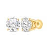 Thumbnail Image 1 of Round-Cut Diamond Solitaire Stud Earrings 2 ct tw 14K Yellow Gold (I/I2)