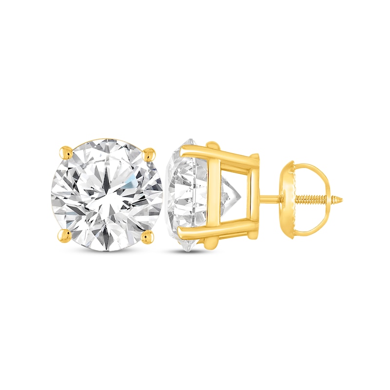 Main Image 3 of Round-Cut Diamond Solitaire Stud Earrings 2 ct tw 14K Yellow Gold (I/I2)