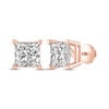 Thumbnail Image 1 of Princess-Cut Diamond Solitaire Stud Earrings 2 ct tw 14K Rose Gold (I/I2)