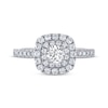 Thumbnail Image 3 of THE LEO Legacy Lab-Grown Diamond Round-Cut Double-Frame Engagement Ring 7/8 ct tw 14K White Gold