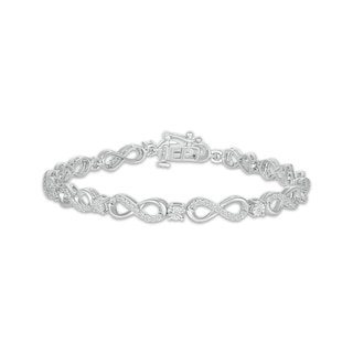 0.11 CT. T.W. Diamond Running Unicorn Bracelet in Sterling Silver