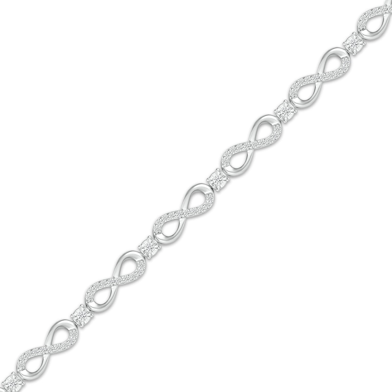 Lab-Created Diamonds by KAY Infinity Link Bracelet 1 ct tw 10K White Gold 7.25"