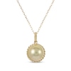 Thumbnail Image 1 of Golden Cultured South Sea Pearl Rope Frame Necklace 10K Yellow Gold 18&quot;