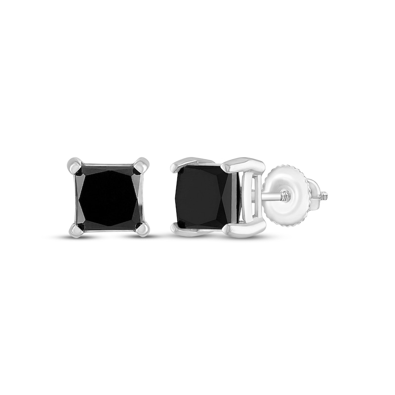 Black Diamond Solitaire Earrings 2 ct tw 10K White Gold | Kay