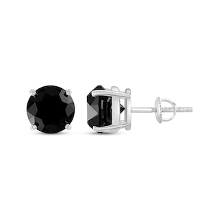 Black Solitaire Earrings 4 ct tw Diamonds 10K White Gold | Kay