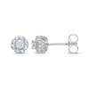 Thumbnail Image 1 of Round-Cut Diamond Solitaire Flower Earrings with Hearts 1/4 ct tw 10K White Gold (I/I3)