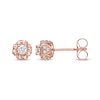 Thumbnail Image 1 of Round-Cut Diamond Solitaire Flower Earrings with Hearts 1/4 ct tw 10K Rose Gold (I/I3)