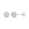 Thumbnail Image 1 of Round-Cut Diamond Solitaire Flower Earrings with Hearts 1/2 ct tw 10K White Gold (I/I3)