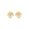 Thumbnail Image 2 of Round-Cut Diamond Solitaire Flower Earrings 1/5 ct tw 10K Yellow Gold (I/I3)