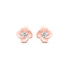 Thumbnail Image 2 of Round-Cut Diamond Solitaire Flower Earrings 1/5 ct tw 10K Rose Gold (I/I3)